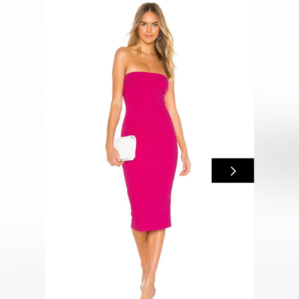 Superdown Lilian Hot Pink Strapless Dress